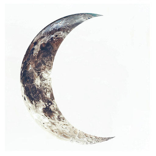 Realistic crescent moon clipart on flat white background