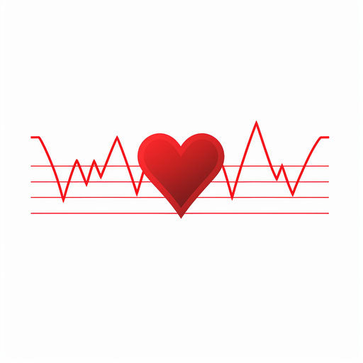 Minimalist style heartbeat clipart on white background