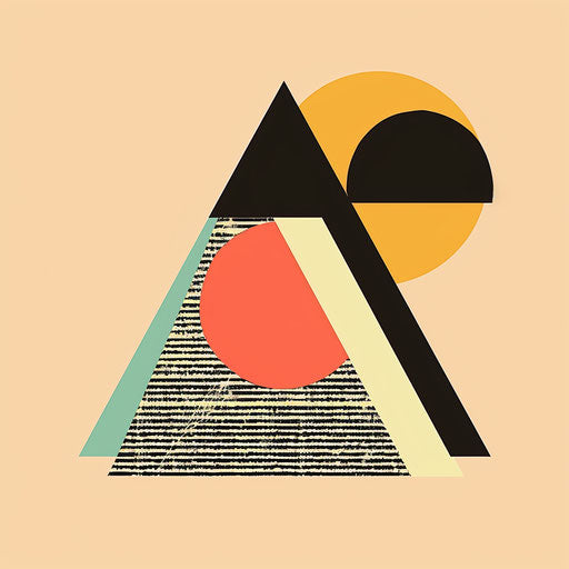 Minimalist sketch of a pyramid in clipart style with bold outlines and pastel colors
