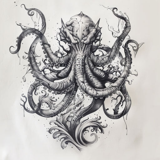 Nautical kraken tattoo evoking the spirit of the sea