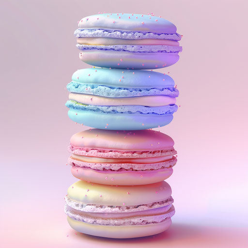 Macaron clipart with flat random background