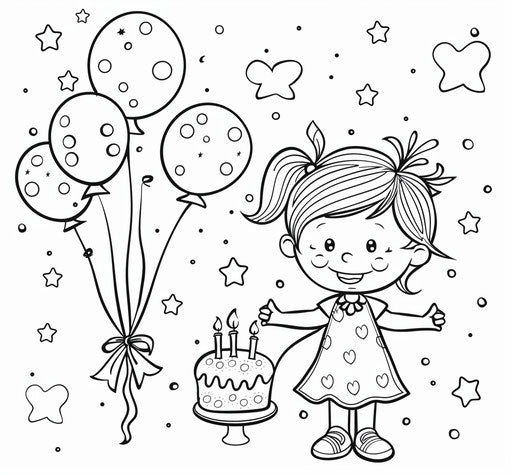 Happy birthday coloring pages for kindergarten