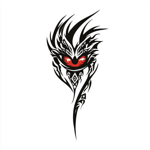 Inspiring tribal dragon tattoo sketch on white background