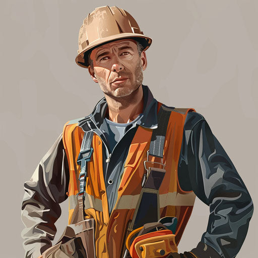 Realistic construction worker with refined elegance