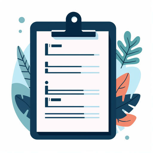 Checklist clipart in Minimalist style on white background