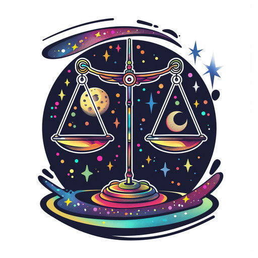 Sketch of the Libra constellation with bright colors