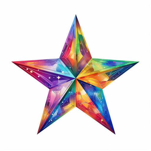 Star clipart in the style of Chiaroscuro Art, on a white background