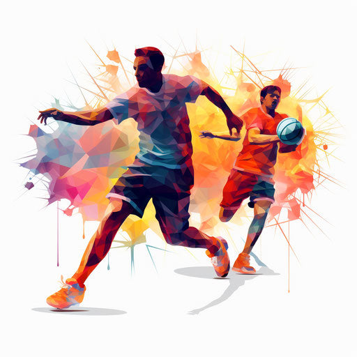 Physical education clipart in the style of Chiaroscuro Art, on a white background