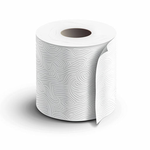 Realistic toilet paper clipart on flat white background