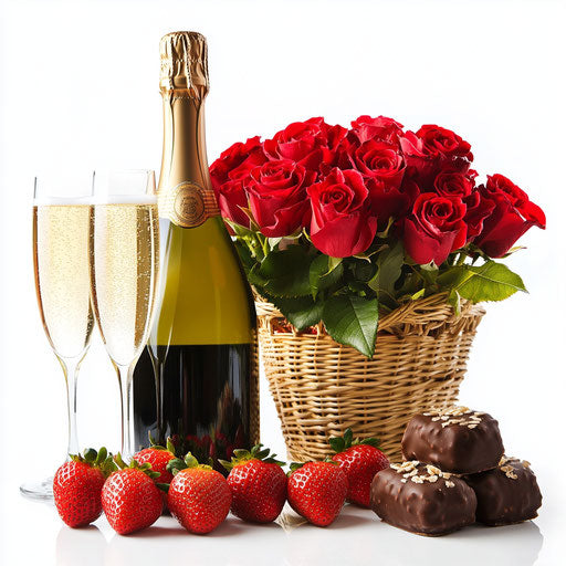 Romantic celebration in red and gold