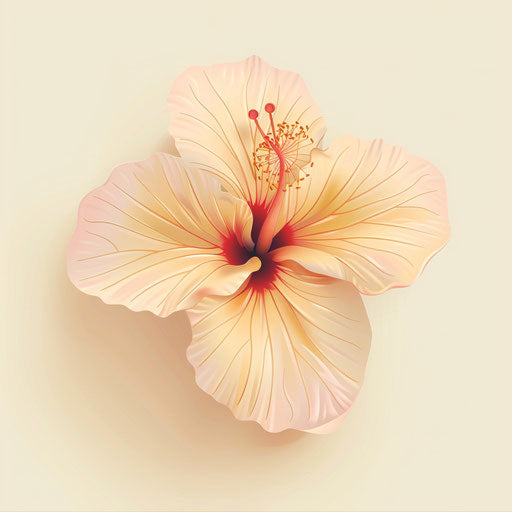 Hawaiian flower in realistic style on cream background