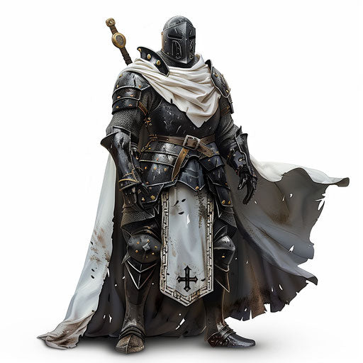 Knight clipart in photo realistic style with white background