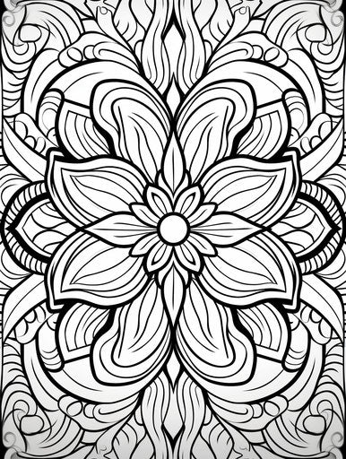 Black and white mandala, serene style, precise ornamentation