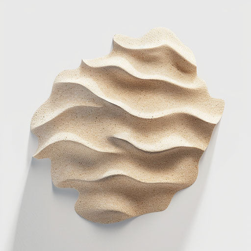 Realistic sand clipart on flat white background, subtle details