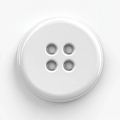 3D button in photo realistic style with flat white background
