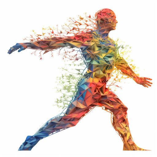 Human body illustration in the style of Chiaroscuro Art, on white background