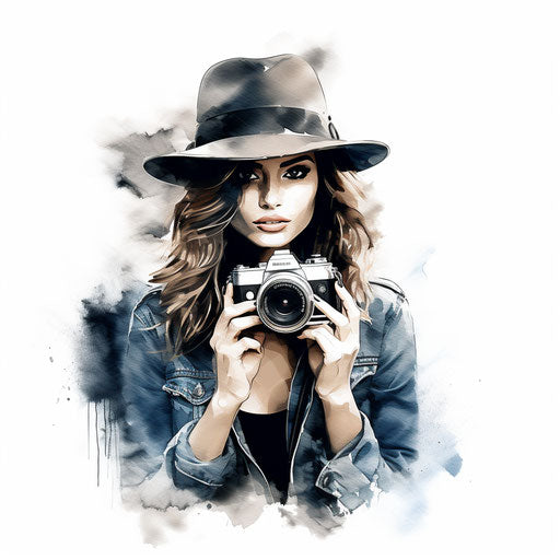 Photography clipart in the style of Chiaroscuro Art, on a white background
