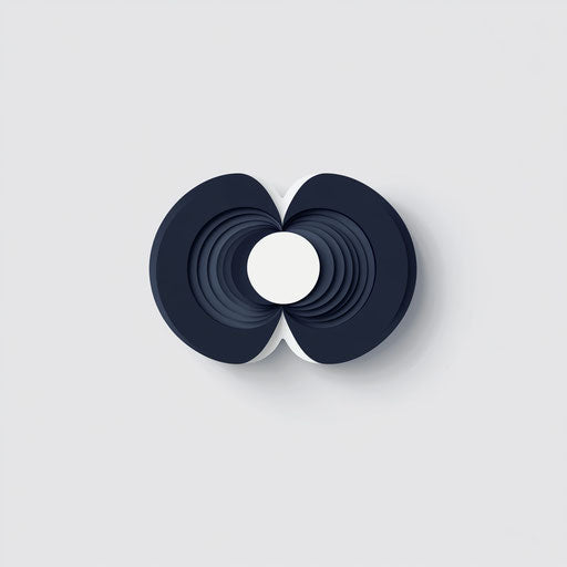 Minimalist DJ logo with a unique abstract speaker shape