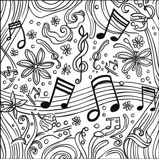 Music notes dancing in the air