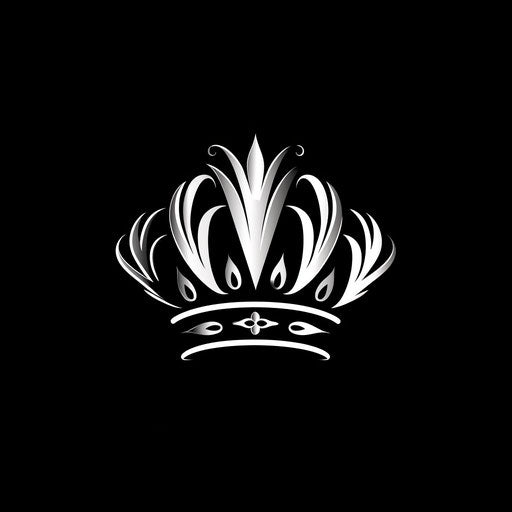 Crown logo in white and silver on dark background