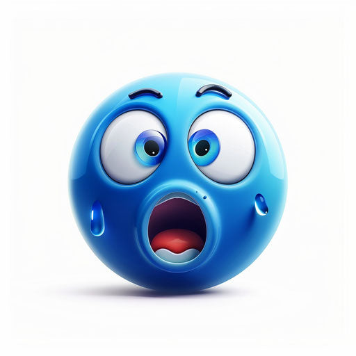 Vector emoji surprised on white background, blue, no shadow