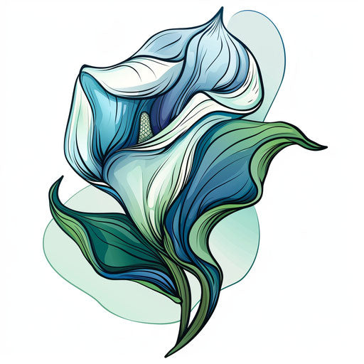 Elegant sketch of a calla lily in flat clipart style