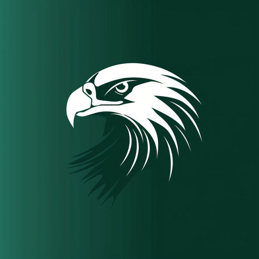 Classic eagle logo with timeless font on dark green background