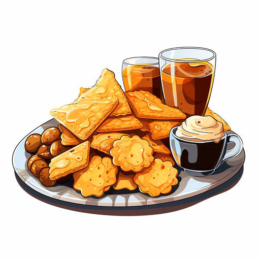 Snack clipart in the style of Chiaroscuro Art, on a white background