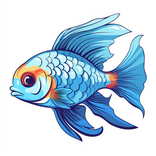 Cute fish clipart in the style of Chiaroscuro Art