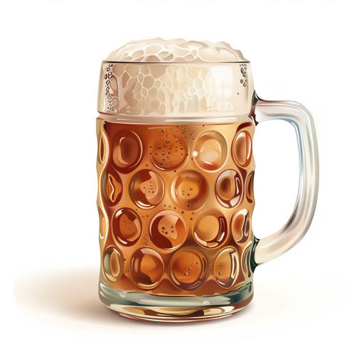 Beer mug clip art in photo realistic style with white background