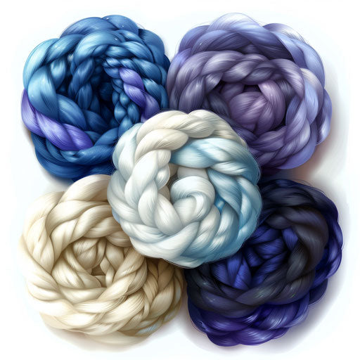 Photo-realistic wool graphic with flat white background and highlights