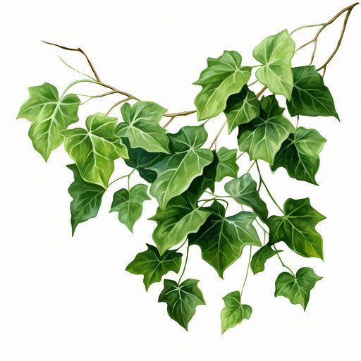 Ivy clipart in Oil painting style on white background