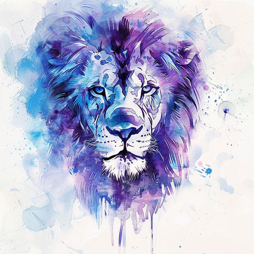 Watercolor tattoo sketch of the Lion of Judah