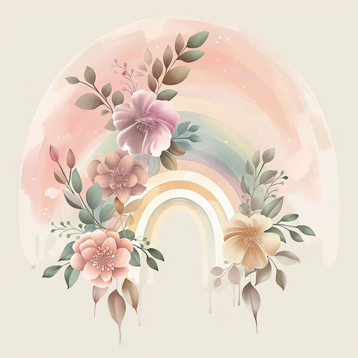 Romantic and soft rainbow tattoo sketch