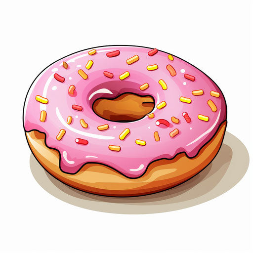 Minimalist-style donut clipart on white background