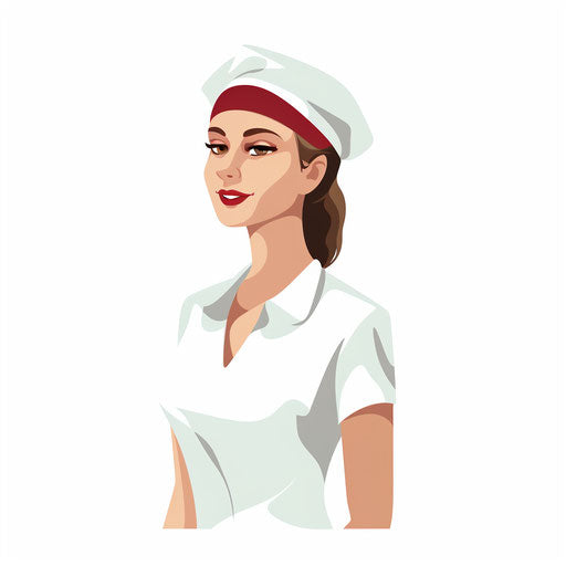 Minimalist nurse hat clipart on a white background