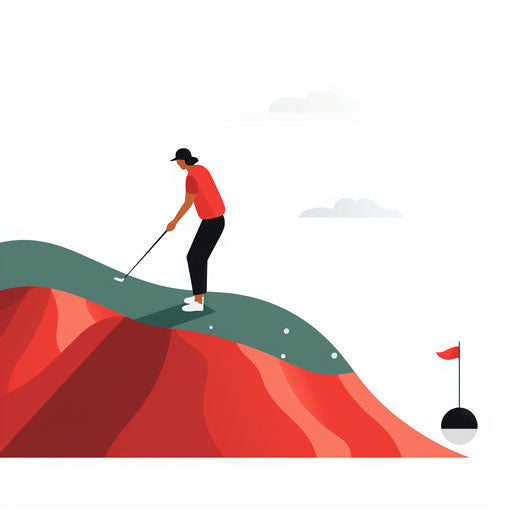 Minimalist style golf clipart on white background