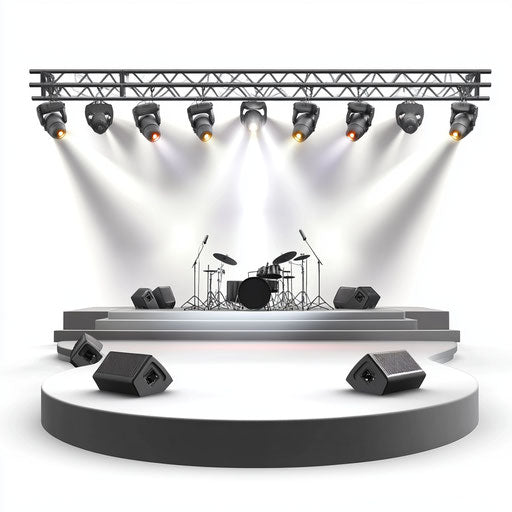 3D concert in photorealistic style with flat white background, isolated clipart