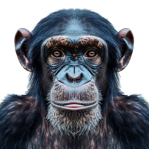 Realistic monkey clipart on flat white background