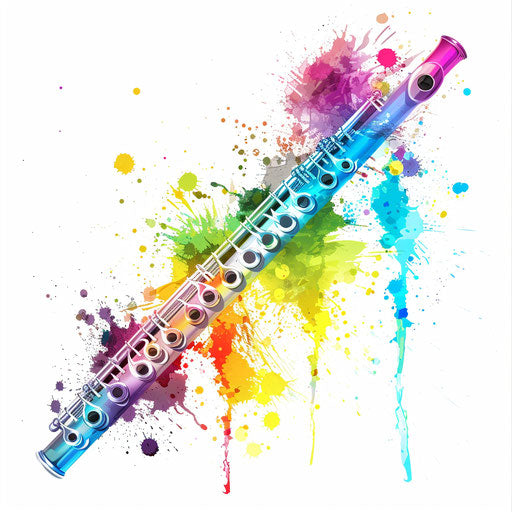 Flute clipart in a photo realistic style on white background