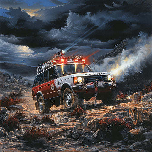 Rescue vehicle modified responding to an emergency