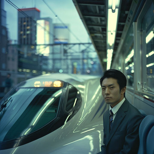 Businessman in a high-speed train