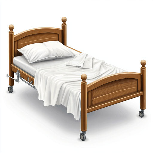 Realistic hospital bed clipart, high-res, isolated