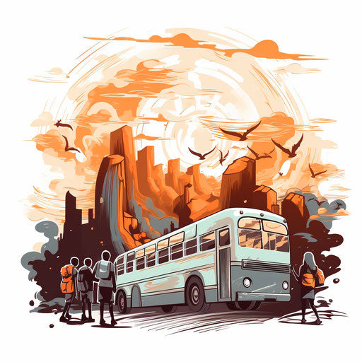 School trip illustration, Chiaroscuro Art style