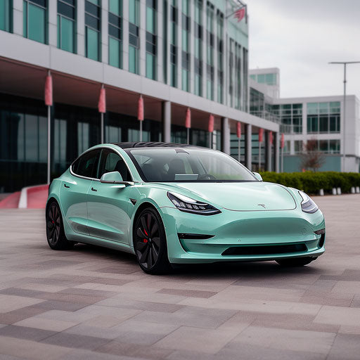 Electric car seafoam green