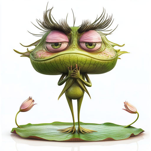 Editable Lily Pad Caricature Clipart for Custom Designs