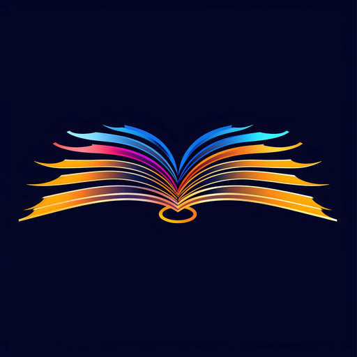 Knowledge and information in an open book logo