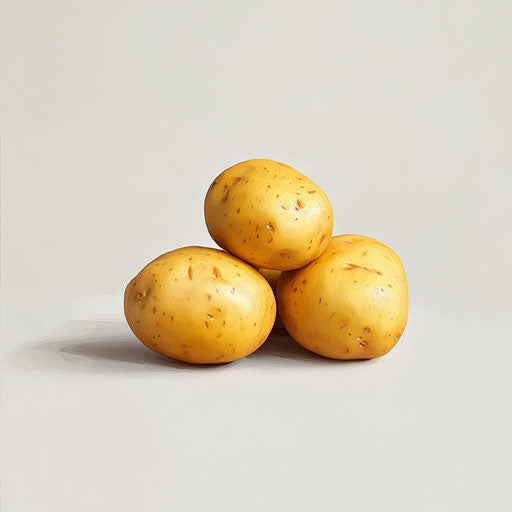 3D Potatoes on flat white background, isolated clipart