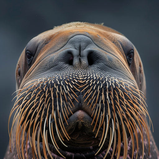 Close-up of a walrus's whiskers