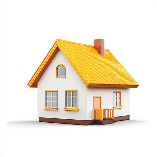 3D Home Icon on flat white background